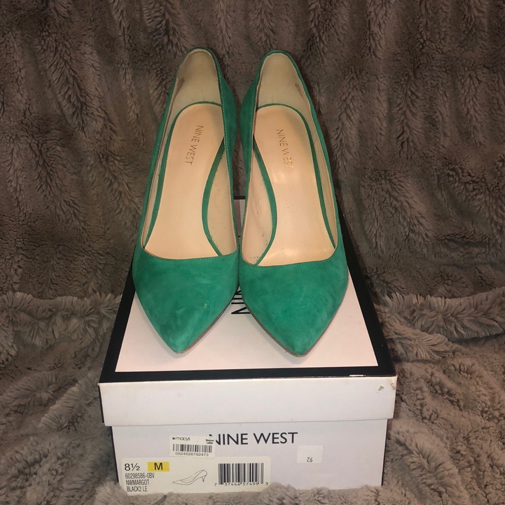 Nine West Margot Pump in Suede Teal